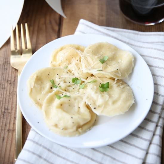 Homemade Pear and Pecorino Ravioli