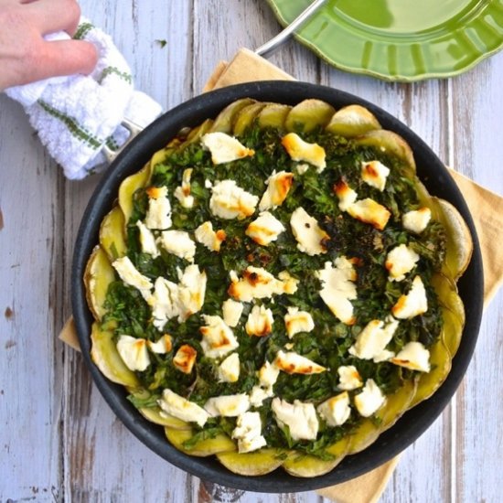 Green Pie with Potato Crust