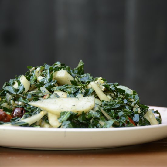 Warm Kale Salad with Pear