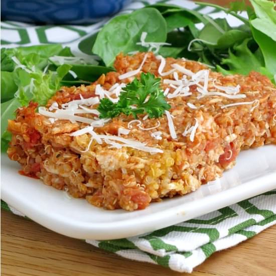 Chicken Parmesan Quinoa Bake