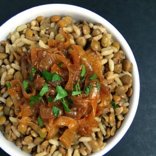 M’Juddarah – Lentils and Rice