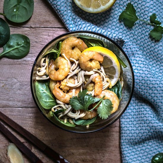 Prawns soba noodles