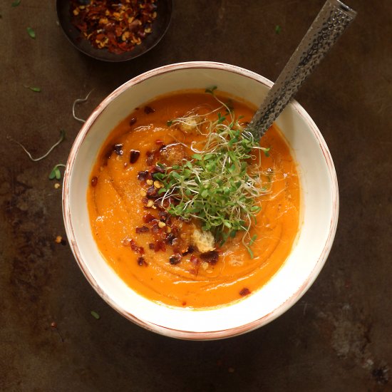 Roasted Red Pepper, Red Lentil Soup