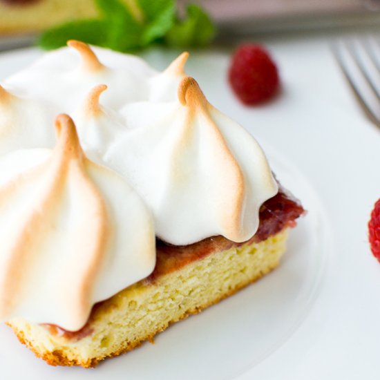 Raspberry Jam and Meringue Cake