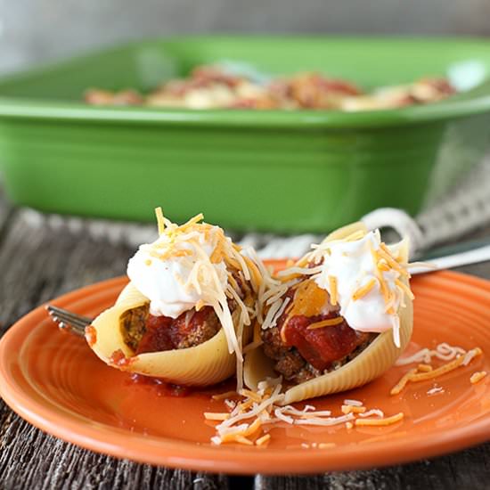 Tacos in Pasta Shells