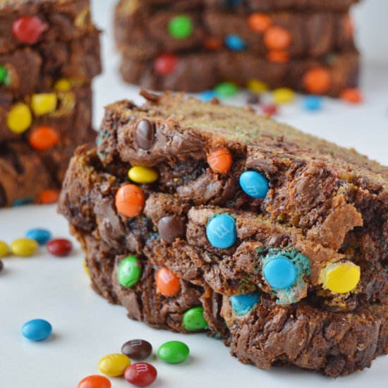 M&M Nutella Swirl Banana Bread