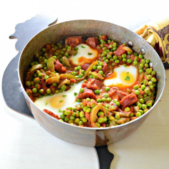 Peas Linguica and Eggs