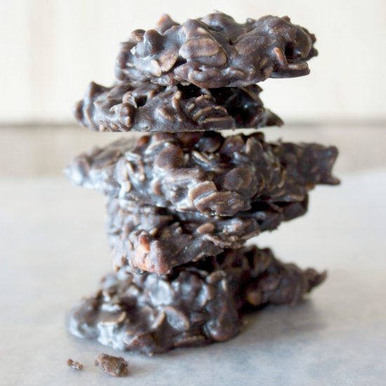 No Bake Dark Chocolate Cookies