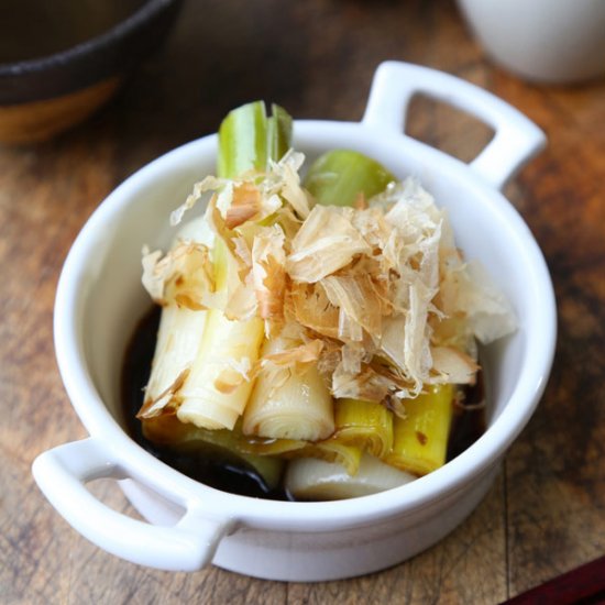 Baked Leeks with Bonito Flakes