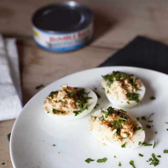 Tuna Stuffed Deviled Eggs