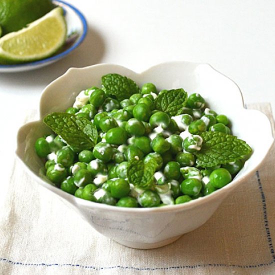 Minty Peas w/ Creme Fraiche & Lime