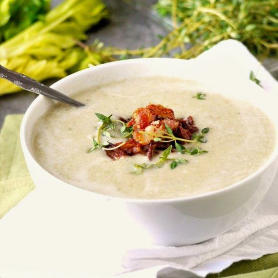 Creamy Celery and White Bean Soup