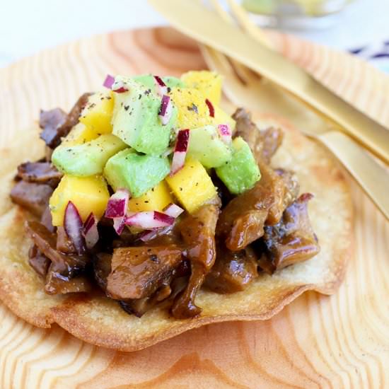 Pork Tostadas with Mango & Avocado