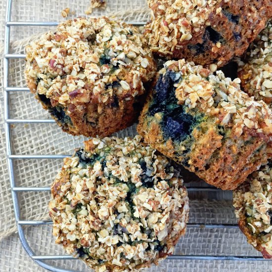 Lemon Blueberry Oatmeal Muffins