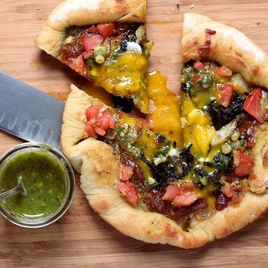 Potato and Walnut Pesto Pizza