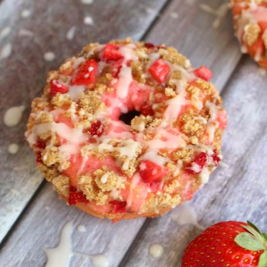 Strawberry Coffee Cake Donuts