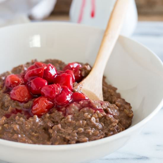 Chocolate Cherry Steel Cut Oatmeal