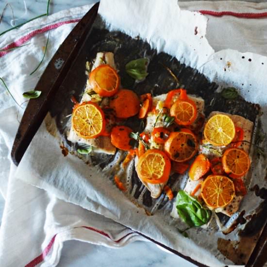 Baked Mahi Mahi with Clementines