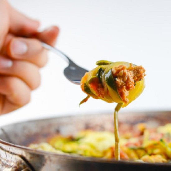 “Baked Ziti” Zucchini Zoodles