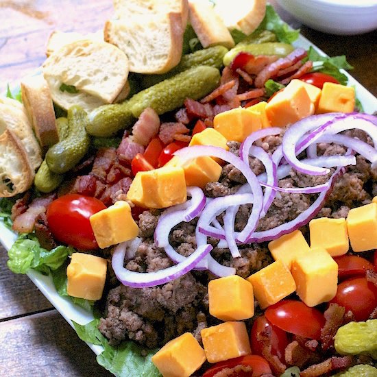 Bacon Cheeseburger Cobb Salad