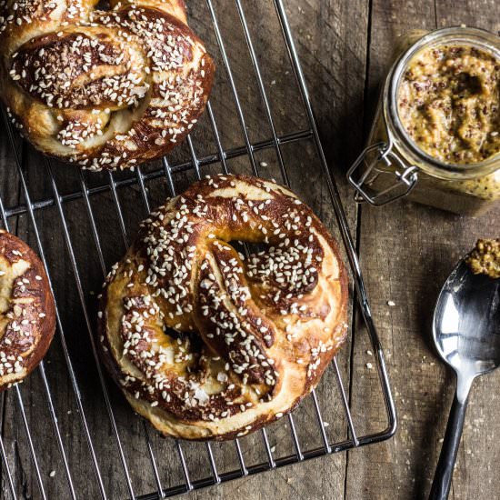 Sesame and Sea Salt Pretzels