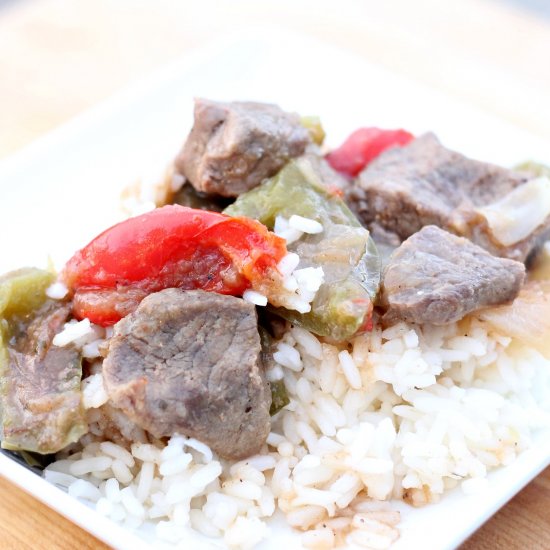 Slow Cooker Beef and Peppers