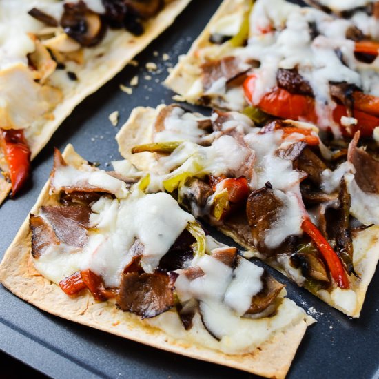 Cheesesteak Flatbread Pizza