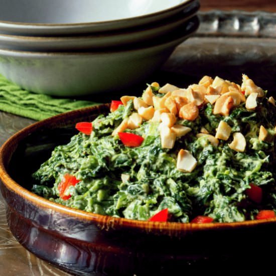 Creamed Coconut Curry Spinach