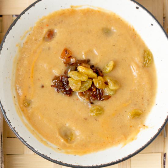 Spiced Cauliflower Soup w/ Raisins