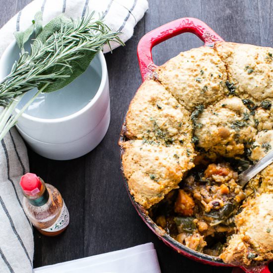 Black Eyed Pea Sweet Potato Pot Pie