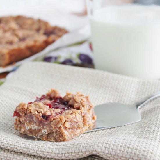 PB & J Oat Breakfast Bars