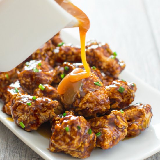 Soy Caramel Chicken Bites