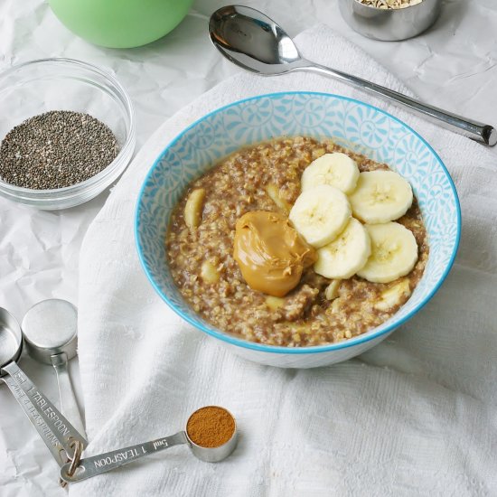 Banana Oatmeal with Almond Butter