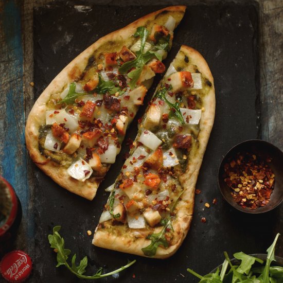 Chicken Tikka Naan Pizza