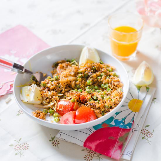 Quinoa, Peas and Sriracha Fennel