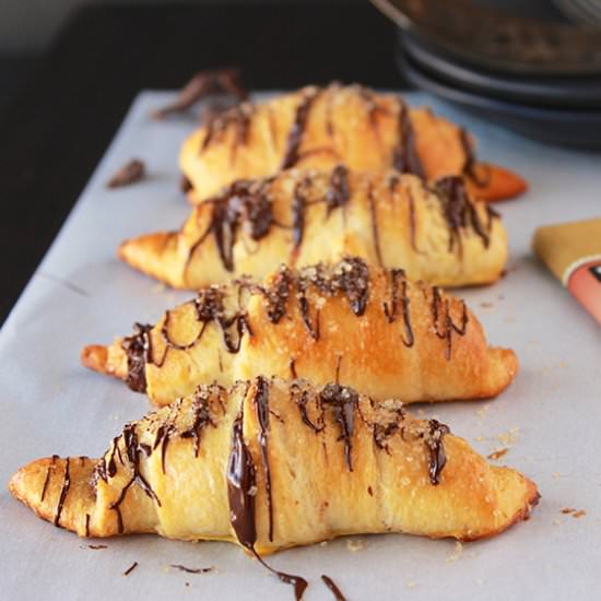 Dark Chocolate Stuffed Croissants