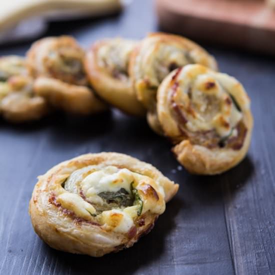 Pancetta and spinach pinwheels