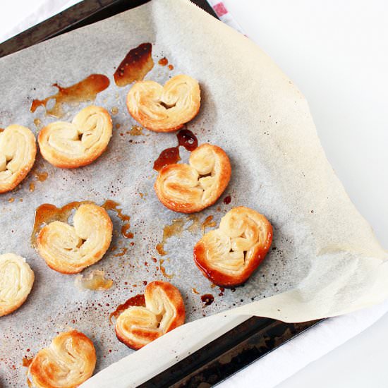 Sugar and Raspberry Palmiers