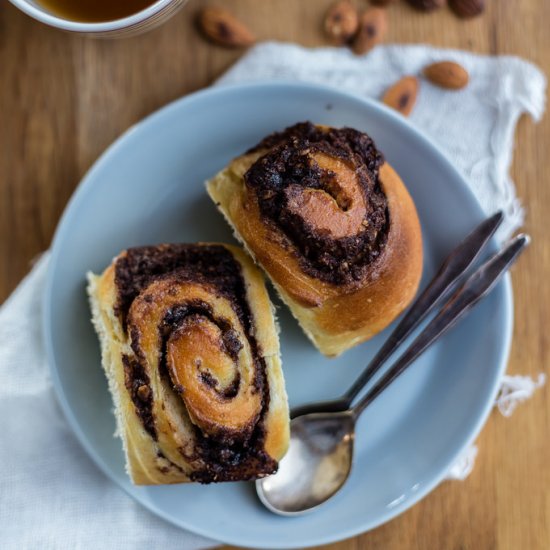 Chocolate and Almond Brioche Rolls