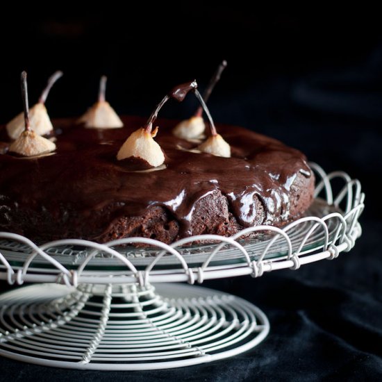 Amaretto Chocolate Pear Cake