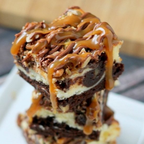 Turtle Cheesecake Brownies