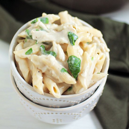 Healthier Chicken Spinach Alfredo