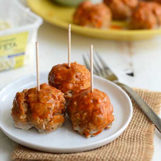 Feta Buffalo Chicken Meatballs