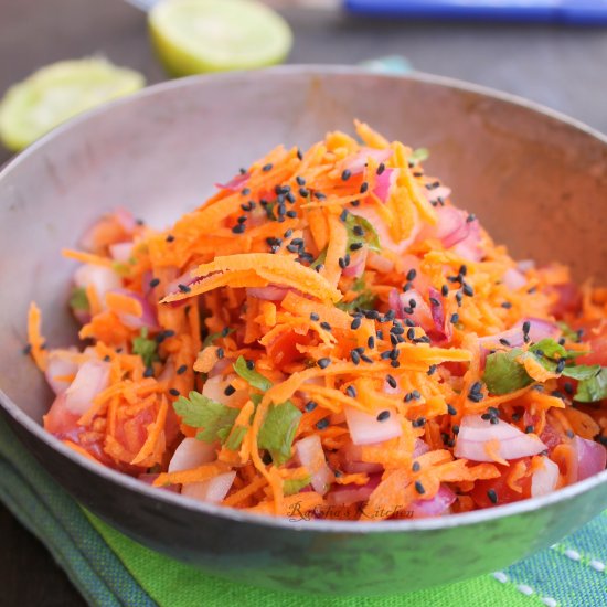 Grated Carrot Salad with Tomato