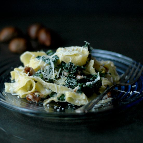 Pappardelle with Kale & Chestnuts