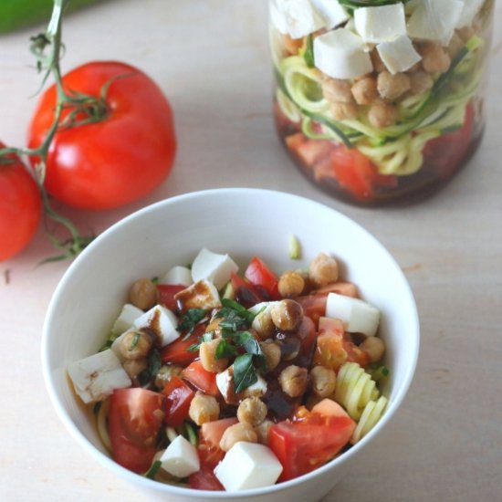 Zucchini Noodle Caprese Salad