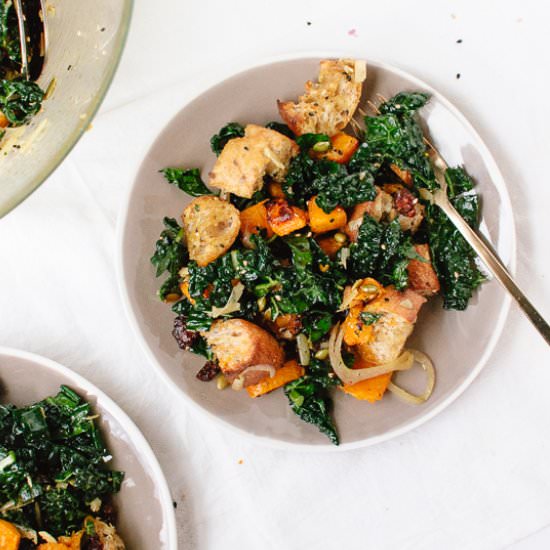 Balsamic Butternut Kale Panzanella