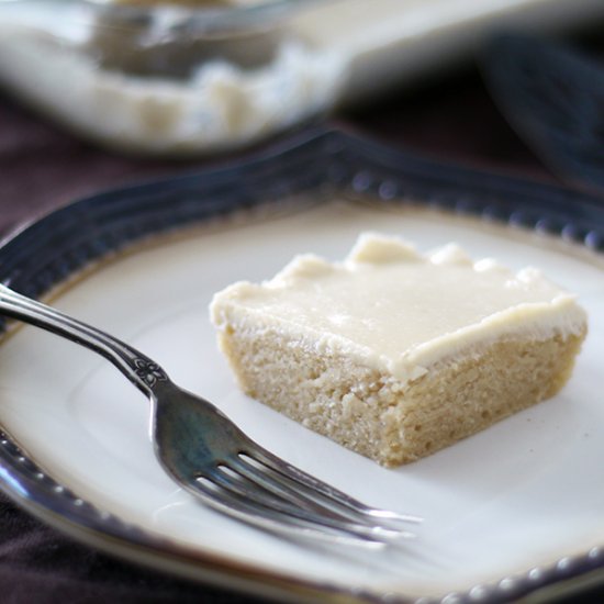 White Texas Sheet Cake {GF, Vegan}