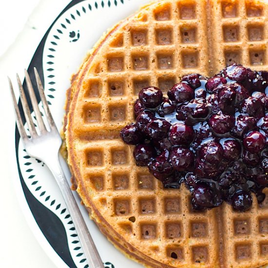 Gluten-Free Waffles w/ Blueberries