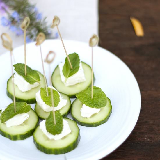 Spa Cucumber Feta Mint Bites